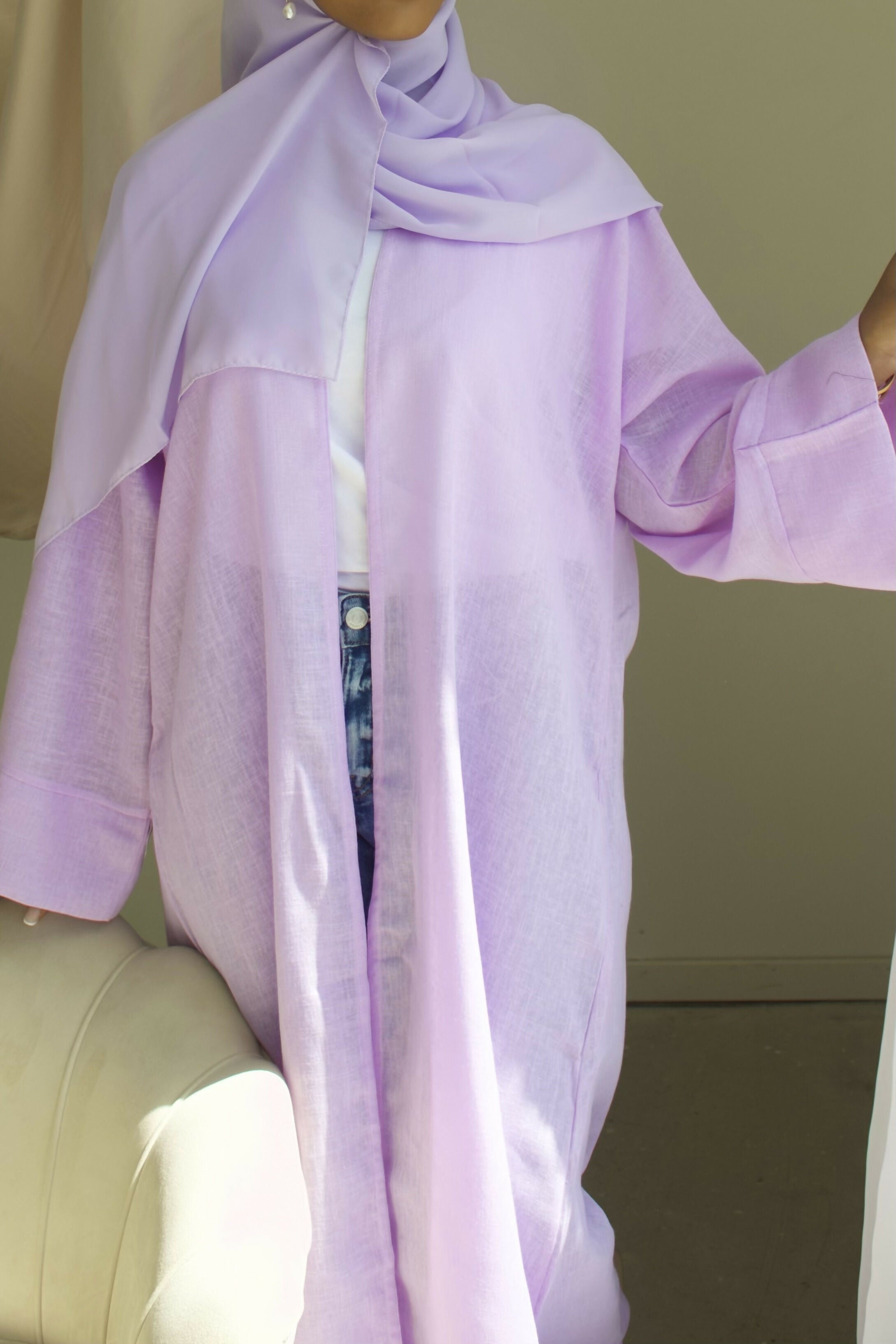 Purple Linen Abaya size 56